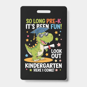 Crachá Pré K Formando Jardim Infantil Dinossauro T Rex