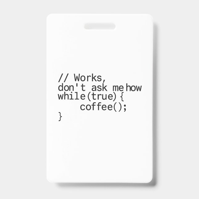 Crachá preciso de férias e café no escritório (Frente)