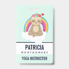 Crachá Preguiça Marrom Fofa, Meditando em uma Nuvem