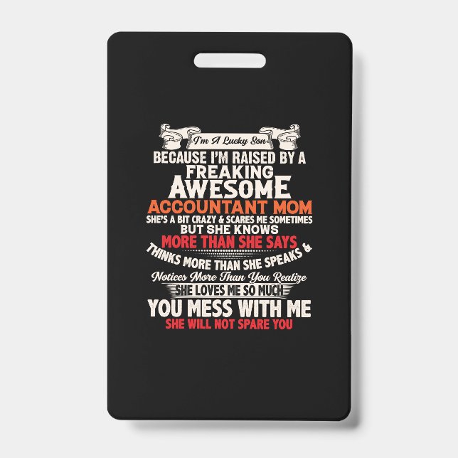 Crachá Presente Contador | Incrível Mãe Contadora (Frente)
