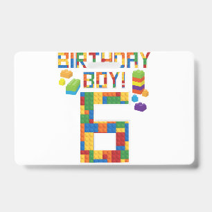 Crachá Presente de aniversário de 6 anos de idade, constr
