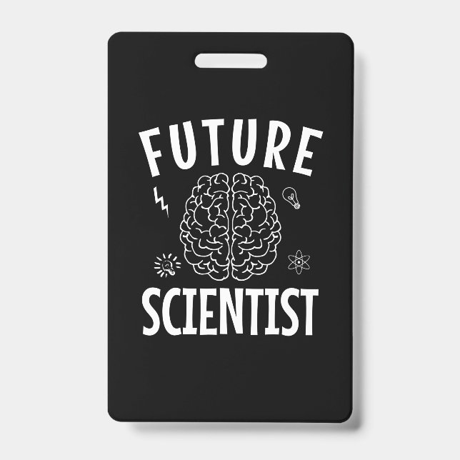 Crachá Presente de Aniversário | Futuro Cientista (Frente)