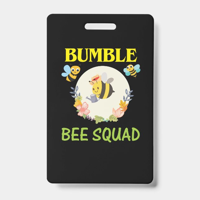 Crachá Presente de apicultor | Bumble Bee Squad (Frente)