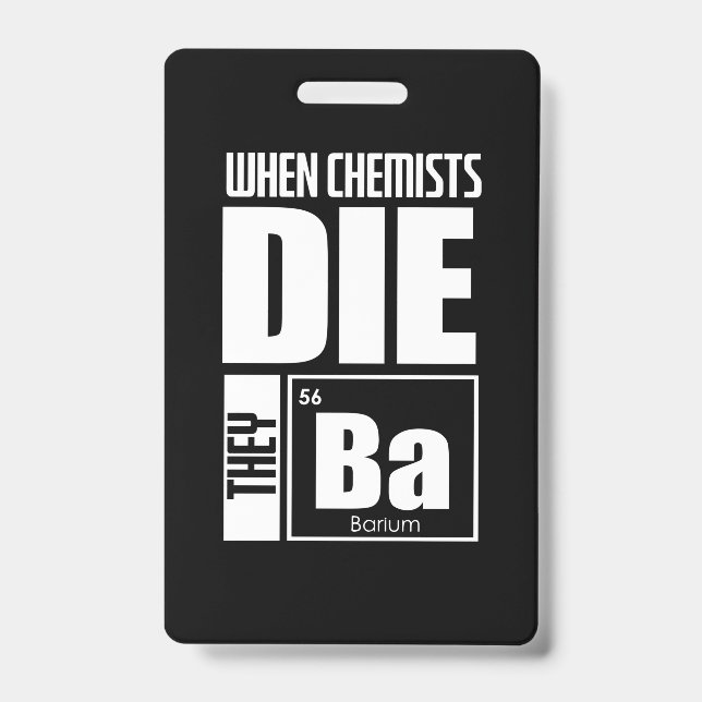 Crachá Presente de Cientista | Química Adorável (Frente)