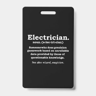 Crachá Presente de Graduação Definição de Eletricista Eng