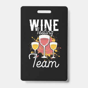 Crachá Presente de Natal Equipe de Teste de Vinho