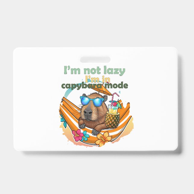 Crachá presente engraçado para amantes de capivara, capiv (Frente)