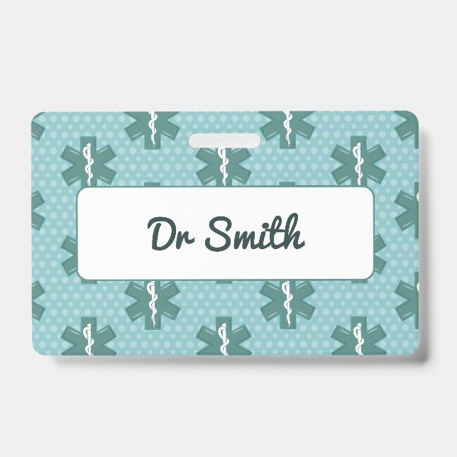 Crachá Presente médico símbolo de médico personalizado no (Frente)