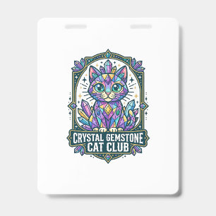 Crachá Presente para Mãe de Gato com Cristal Gemstone - C
