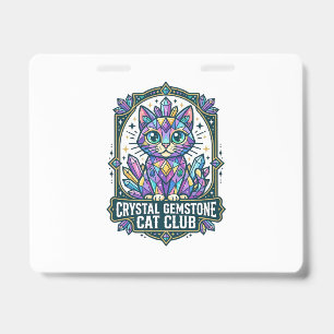 Crachá Presente para Mãe de Gato com Cristal Gemstone - C