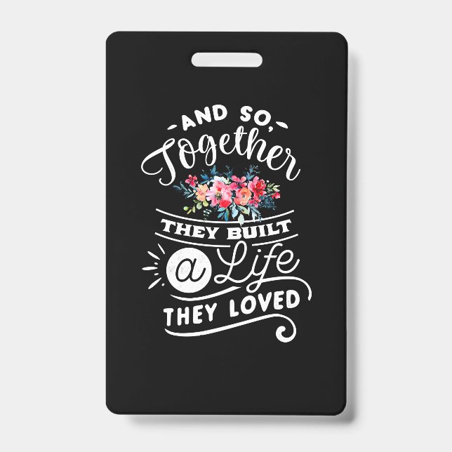 Crachá Presentes de Casamento | Construir Uma Vida Que Am (Frente)