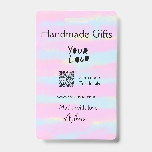 Crachá Presentes feitos à mão de pequenas empresas fazem  (Frente)