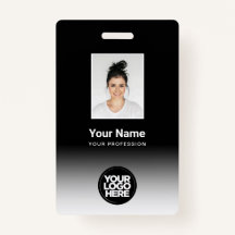 Preto Gradiente de Foto Personalizado de Funcionár