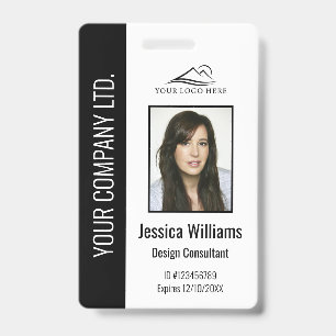 Crachá preto personalizado para funcionários corpo
