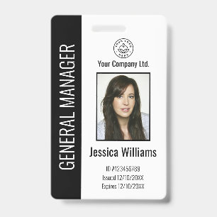 Crachá preto personalizado para funcionários corpo