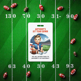 Crachá Primeiro Ano de Abaixo VIP de Aniversário de Futeb