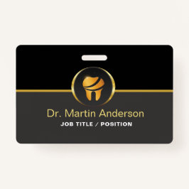 Crachá  Professional Dental Clinic Gold Tooth Logo