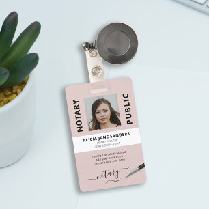 Crachá Professional pink blush notary signing agent