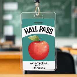 Crachá Professor Apple Study Classe Bathroom Pass