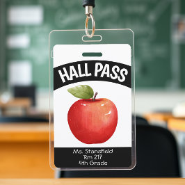 Crachá Professor Apple Study Classe Bathroom Pass