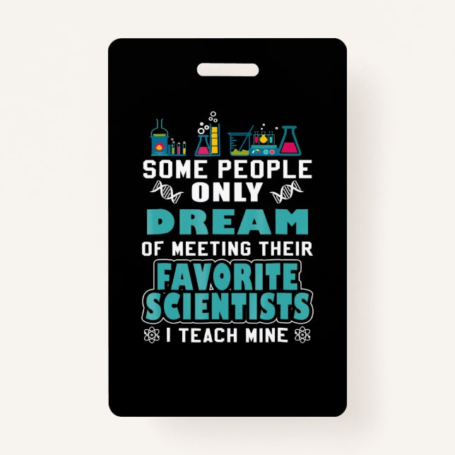 Crachá Professor de Ciência Ensina Biologia Física (Frente)