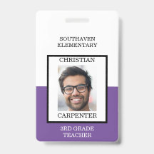 Professor de Foto Escolar Roxo e Branco
