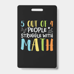 Crachá Professor De Matemática Lutando Com Matemática