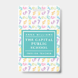 Crachá Professor de Matemática na Escola Elementar Colori