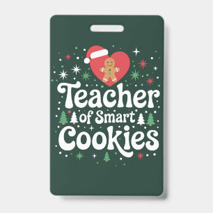 Crachá Professor de Natal de Biscoitos Inteligentes