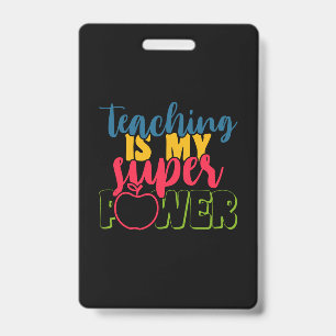 Crachá Professor de presentes Ensino É O Meu Super Pod