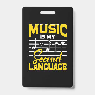 Crachá Professor Música é Minha Segunda Língua
