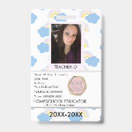 Crachá Professora Escola de Ensino Superior Mãe ID Arco-Í