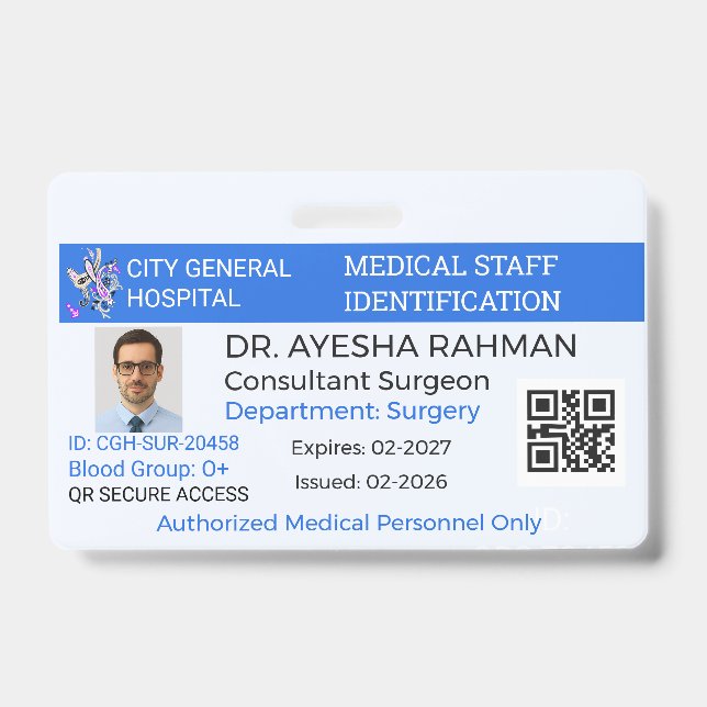 Crachá Profissional|Assistência médica|Identificaç (Frente)