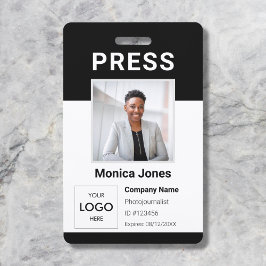 Crachá Profissional Código QR Foto Logotipo