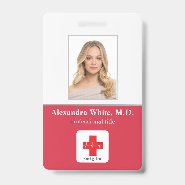 Crachá Profissional Médico do Hospital de Identificação d (Front)