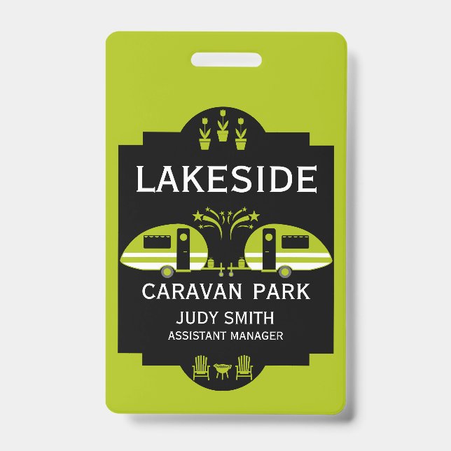 Crachá Promoção de Camping de Caravana (Frente)