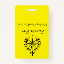 Puerto Paz - Cartão de motorista (amarelo)