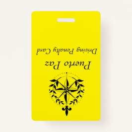 Crachá Puerto Paz - Cartão de motorista (amarelo)