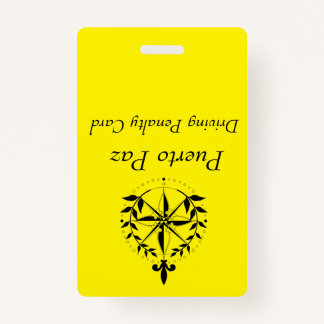 Crachá Puerto Paz - Cartão de motorista (amarelo)