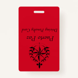 Crachá Puerto Paz - Cartão de Pena de Condução (vermelho)