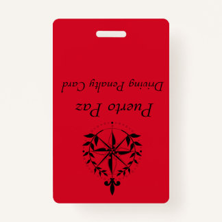 Crachá Puerto Paz - Cartão de Pena de Condução (vermelho)