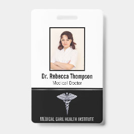 Crachá Pulseira de Identificação Médica Prata Caduceu em 