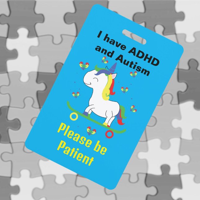 Crachá Pulseira de Identificação para Autismo e TDAH Neur (ADHD and Autism)