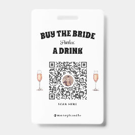 Crachá Pulseira de QR-Code Compre a Noiva Uma Bebida Desp