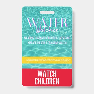 Crachá Pulseira de Vigilância de Água para Piscinas/Praia