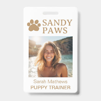 Crachá Puppy Trainer Cachorro Walker Logotipo comercial P