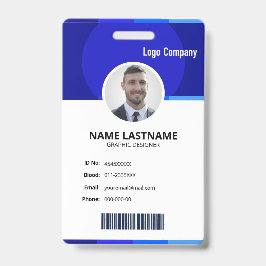 Crachá Purple Modern ID Identification Card Photo Badge
