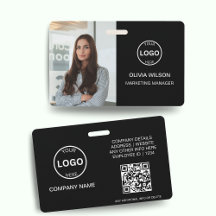 Qr Code Business ID Card Foto Moderna Funcionário 