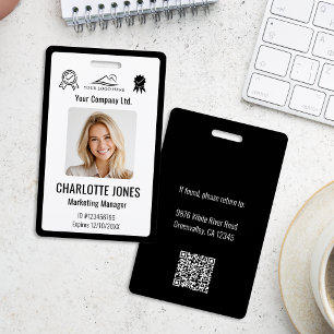 Crachá QR Code de Funcionário com Logotipo Empresa