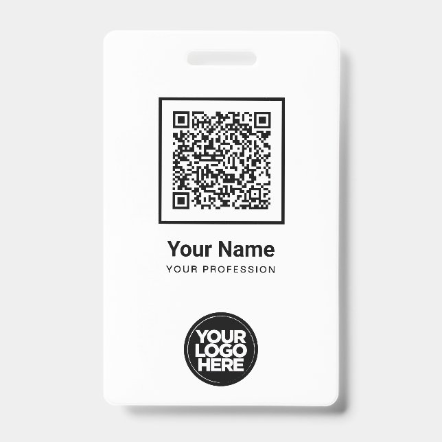 Crachá Qr Code Personalizado do Funcionário Código de Bar (Frente)